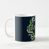 Onze eerste kerst krans bruiloft aankondiging koffiemok (Links)