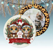 Onze eerste kerst luipaard spot dierenprint 🐾🐆 keramisch ornament