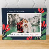 Onze eerste kerst maakte modern gebladerte fotoblokken