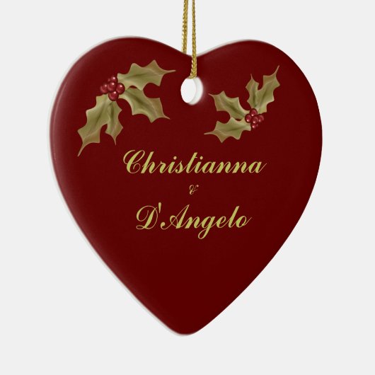 "Onze eerste kerst/man en vrouw" Keramisch Ornament (Rechts)