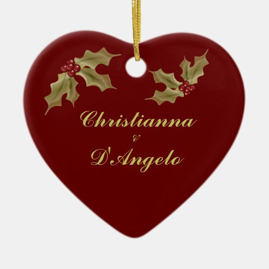 "Onze eerste kerst/man en vrouw" Keramisch Ornament (Voorkant)