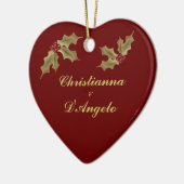 "Onze eerste kerst/man en vrouw" Keramisch Ornament (Links)