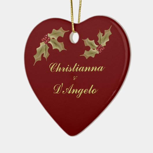 "Onze eerste kerst/man en vrouw" Keramisch Ornament (Links)