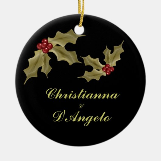 "Onze eerste kerst/man en vrouw" Keramisch Ornament (Voorkant)