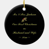 "Onze eerste kerst/man en vrouw" Keramisch Ornament (Achterkant)