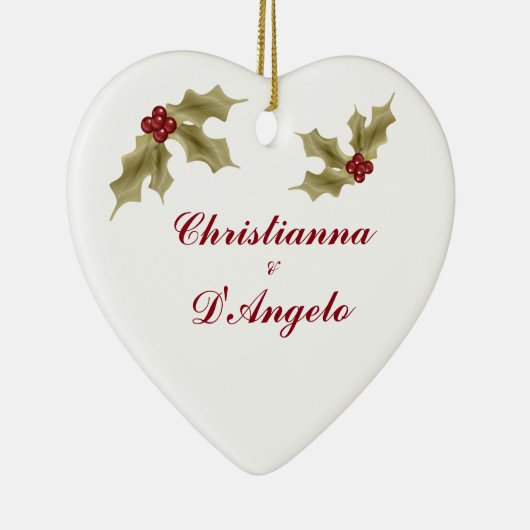 "Onze eerste kerst/man en vrouw" Keramisch Ornament (Rechts)