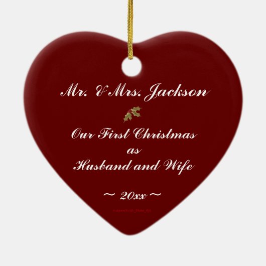 "Onze eerste kerst/man en vrouw" Keramisch Ornament (Achterkant)