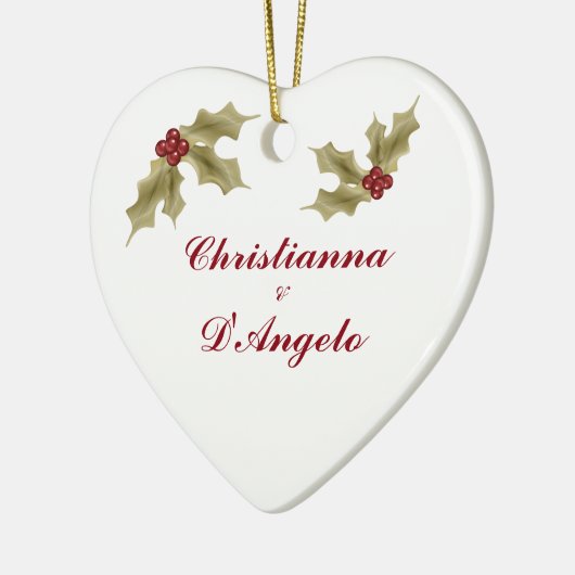 "Onze eerste kerst/man en vrouw" Keramisch Ornament (Links)