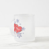 Onze eerste kerst matglas koffiemok (Voorkant links)