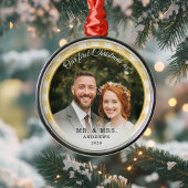 Onze eerste kerst-meneer en mevrouw. Foto: Yellow  Metalen Ornament