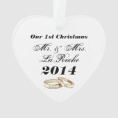 Onze eerste kerst  meneer en mevrouw. ornament (achterkant)