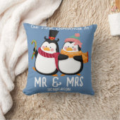 Onze eerste kerst Meneer en Mevrouw Pasgetrouwde P Kussen (Deken)
