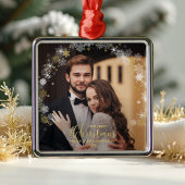 Onze eerste kerst meneer en mevrouw verguld paar f metalen ornament