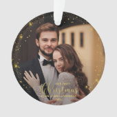 Onze eerste kerst meneer en mevrouw verguld paar f ornament (voorkant)
