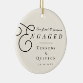 Onze eerste kerst met een klassieke, minimale foto keramisch ornament (Rechts)