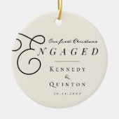 Onze eerste kerst met een klassieke, minimale foto keramisch ornament (Voorkant)