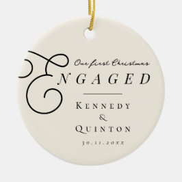 Onze eerste kerst met een klassieke, minimale foto keramisch ornament