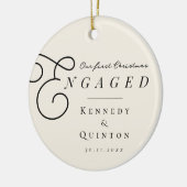 Onze eerste kerst met een klassieke, minimale foto keramisch ornament (Links)