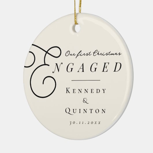 Onze eerste kerst met een klassieke, minimale foto keramisch ornament (Links)