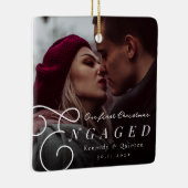 Onze eerste kerst met een klassieke, minimale foto keramisch ornament (Rechts)