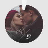 Onze eerste kerst met een klassieke, minimale foto ornament (voorkant)