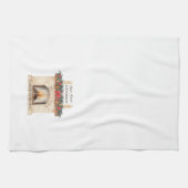 Onze eerste kerst met een open haard op een theedoek (Horizontaal)