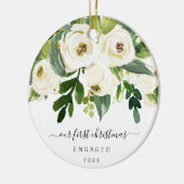 Onze eerste kerst met Elegant Floral Foto Keramisch Ornament (Links)
