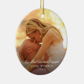 Onze eerste kerst met Elegant-foto Keramisch Ornament (Rechts)