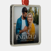 Onze eerste kerst met Elegant-foto Metalen Ornament (Rechts)