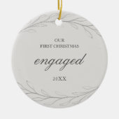 Onze eerste kerst met Elegant Grey Foto Keramisch Ornament (Voorkant)