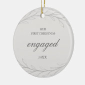 Onze eerste kerst met Elegant Grey Foto Keramisch Ornament (Links)