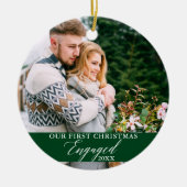 Onze eerste kerst met foto Groen Keramisch Ornament (Voorkant)