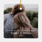 Onze eerste kerst met foto met minimumaantal moder keramisch ornament (Achterkant)