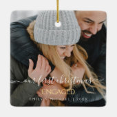 Onze eerste kerst met hand briefing met hand keramisch ornament (Achterkant)