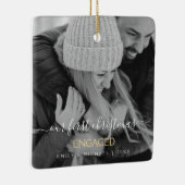 Onze eerste kerst met hand briefing met hand keramisch ornament (Rechts)