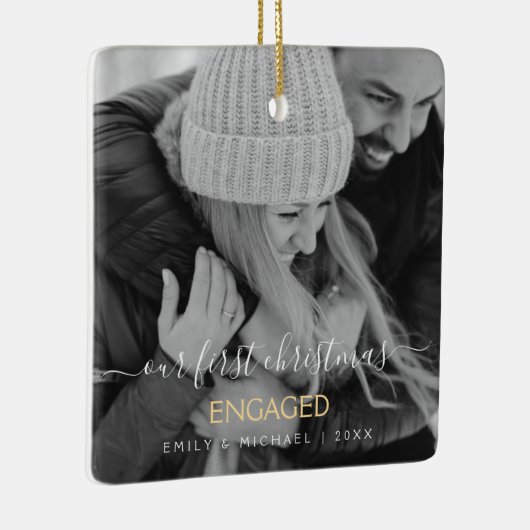 Onze eerste kerst met hand briefing met hand keramisch ornament (Rechts)