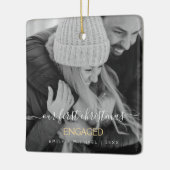 Onze eerste kerst met hand briefing met hand keramisch ornament (Links)