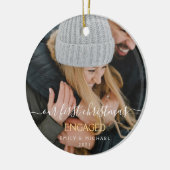 Onze eerste kerst met hand briefing met hand keramisch ornament (Links)