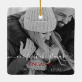 Onze eerste kerst met hand briefing met hand keramisch ornament (Achterkant)