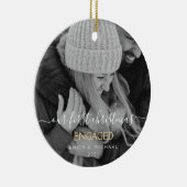 Onze eerste kerst met hand briefing met hand keramisch ornament (Rechts)