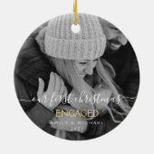 Onze eerste kerst met hand briefing met hand keramisch ornament (Achterkant)