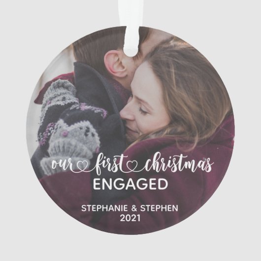 Onze eerste kerst met hand briefing met hand ornament (achterkant)