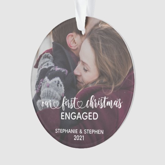 Onze eerste kerst met hand briefing met hand ornament (voorkant)