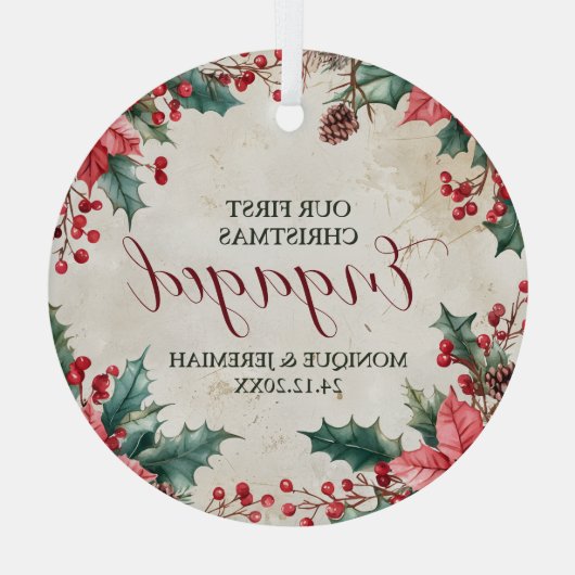 Onze eerste kerst met keramische keramiek glas ornament (Achterkant)