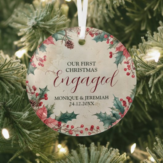 Onze eerste kerst met keramische keramiek glas ornament (Insitu)