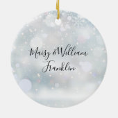 Onze eerste kerst met mijnheer mevrouw Naam Foto V Keramisch Ornament (Achterkant)