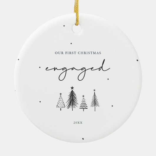 Onze eerste kerst met minimalistische kerst keramisch ornament (Achterkant)