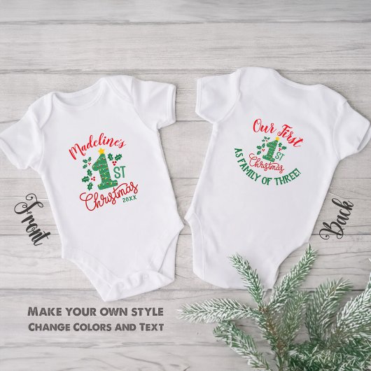 Onze eerste kerst met Naam, als gezin van drie Romper