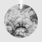Onze eerste kerst met Pine Trees Winter B&W Ornament (achterkant)