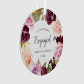 Onze eerste kerst met Plum Floral Foto Ornament (voorkant)